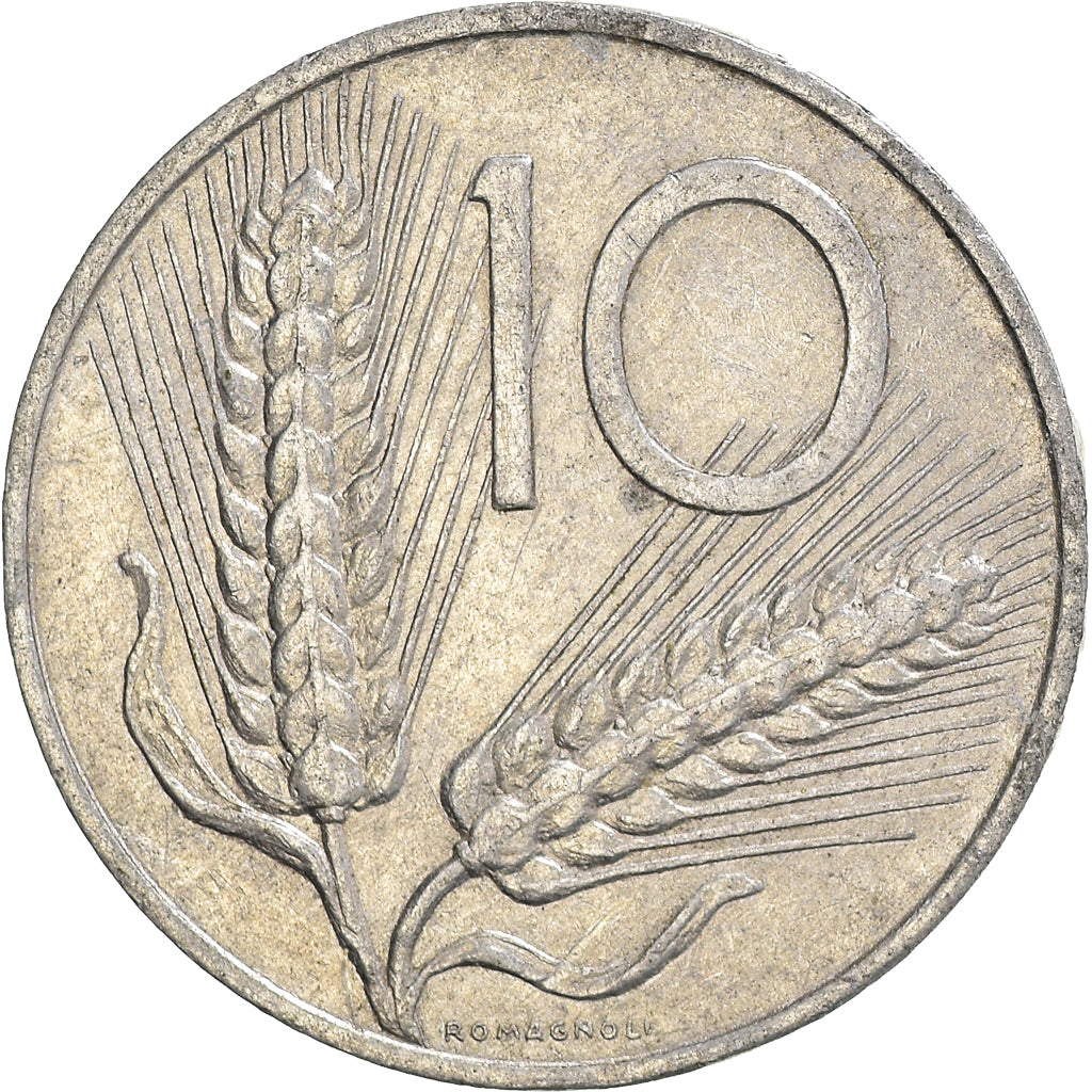 Moneta, Włochy, 10 Lire, 1973
