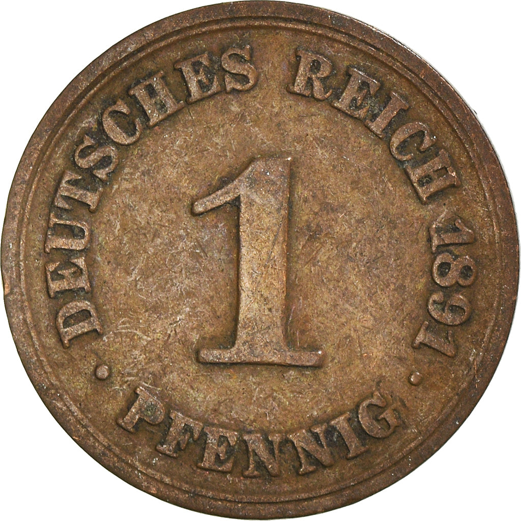 Moneda, ALEMANIA - IMPERIO, Pfennig, 1891