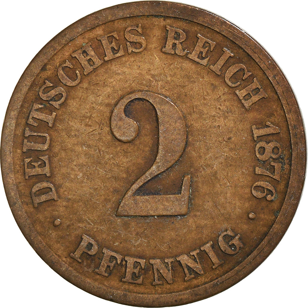 Moeda, ALEMANHA - IMPÉRIO, 2 Pfennig, 1876