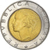 Moeda, Itália, 500 Lire, 1989