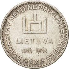 LITHUANIA, 10 Litu, 1938, KM #84, EF(40-45), Silver, 32, 17.96