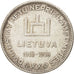 LITHUANIA, 10 Litu, 1938, KM #84, EF(40-45), Silver, 32, 17.96