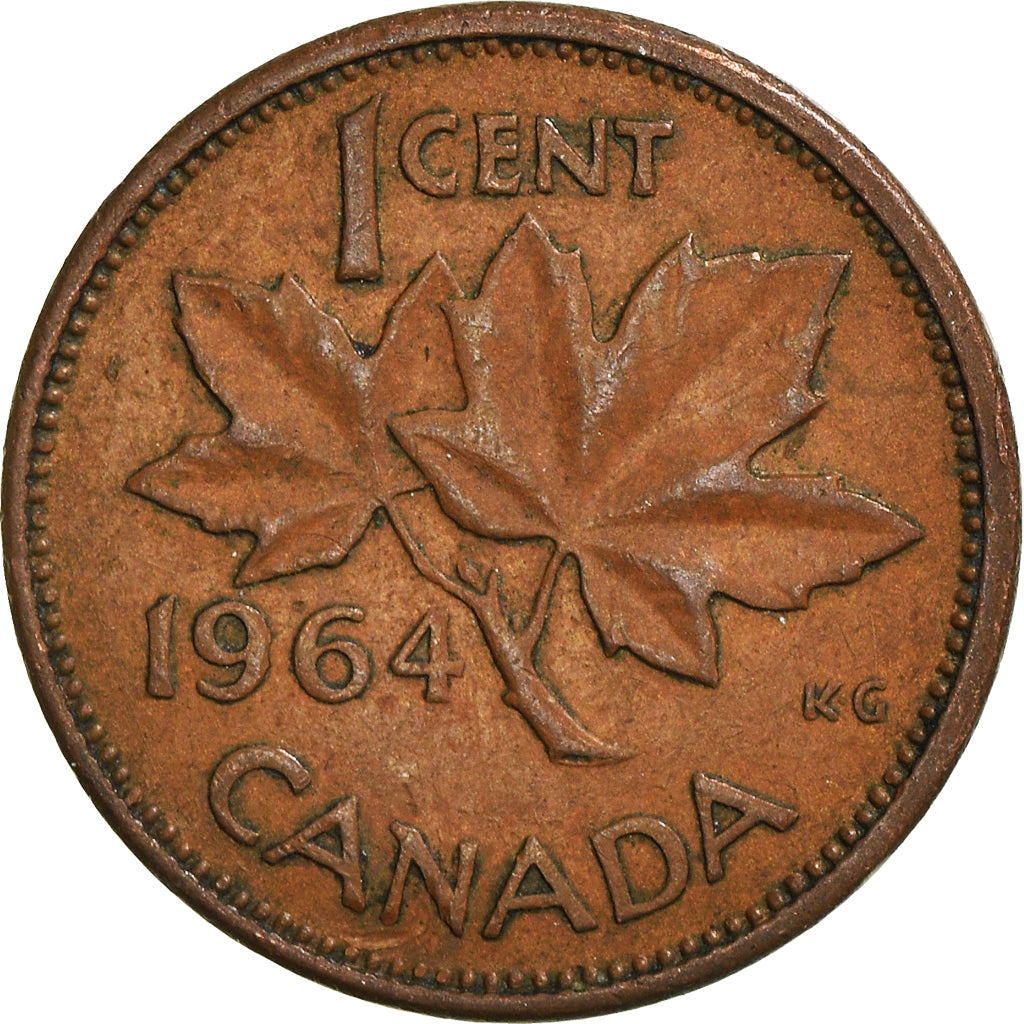Moneda, Canadá, Cent, 1964