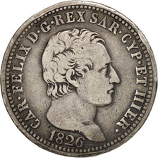 Coin, ITALIAN STATES, SARDINIA, Carlo Felice, Lira, 1826, Torino, VF(20-25)