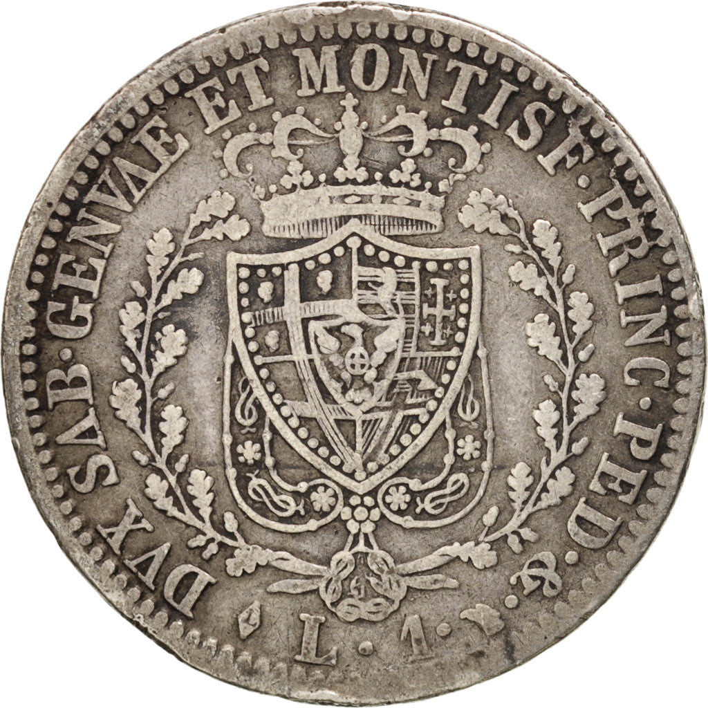 Coin, ITALIAN STATES, SARDINIA, Carlo Felice, Lira, 1826, Torino, VF(20-25)