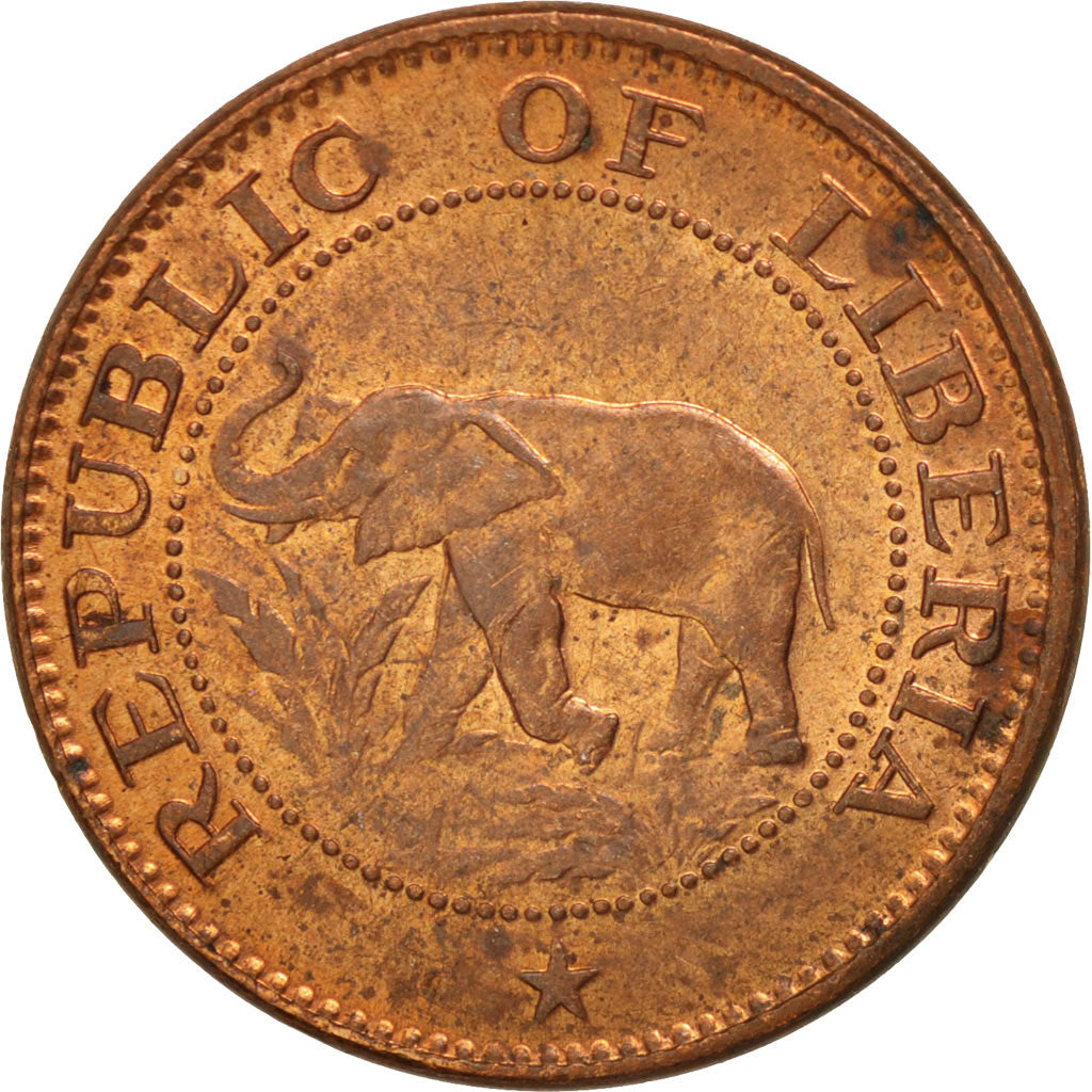 LIBERIA, Cent, 1972, KM #13, AU(55-58), Bronze, 18, 2.60