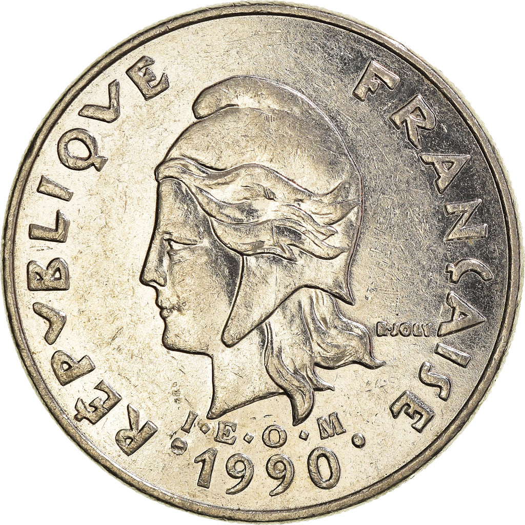 Coin, New Caledonia, 20 Francs, 1990