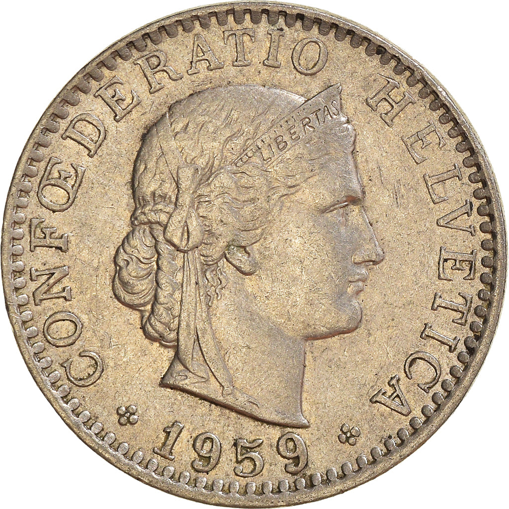 Münze, Schweiz, 20 Rappen, 1959