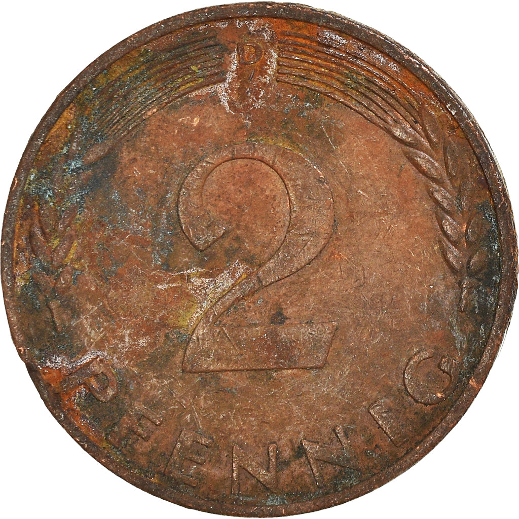 Moneta, GERMANIA - REPUBBLICA FEDERALE, 2 Pfennig, 1969