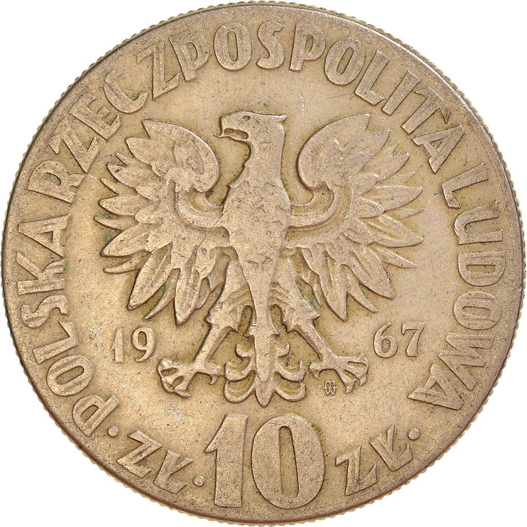 Moneta, Polonia, 10 Zlotych, 1967