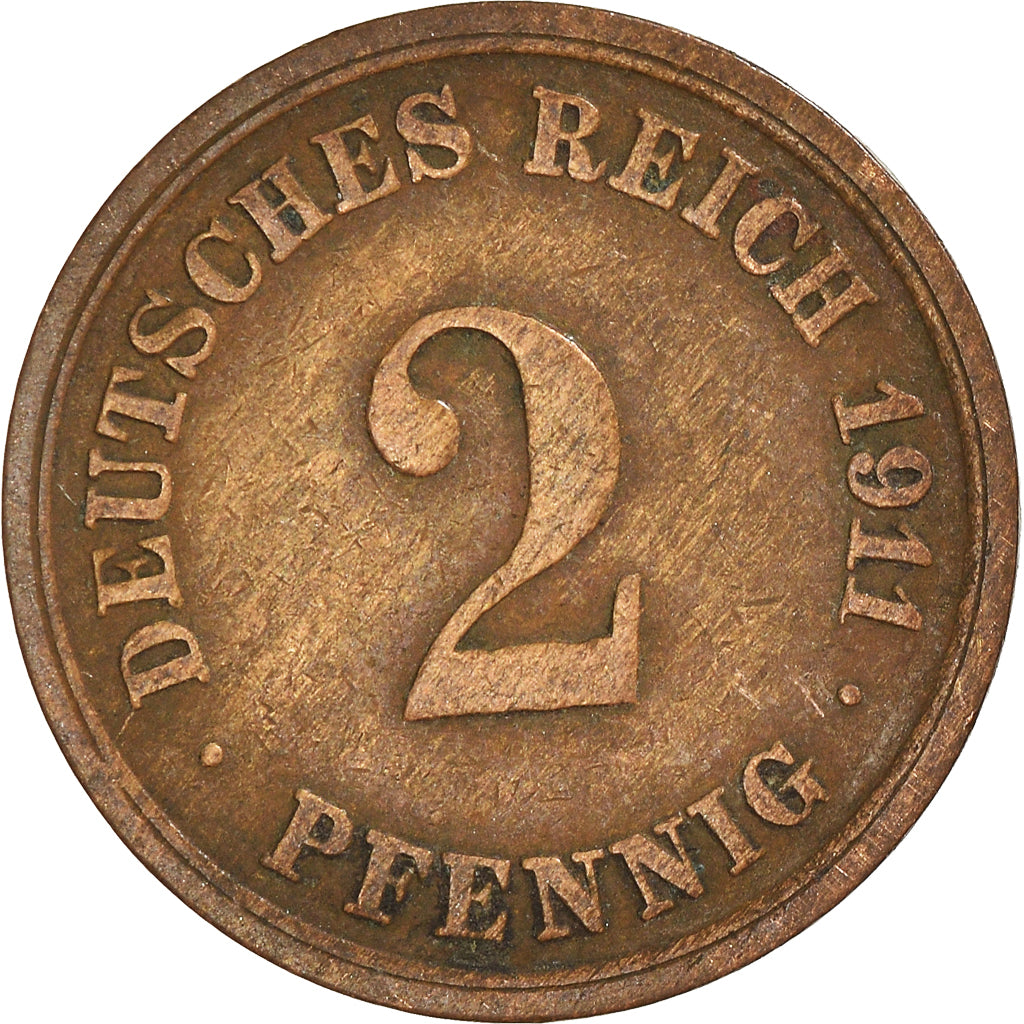 Munten, DUITSLAND - KEIZERRIJK, 2 Pfennig, 1911
