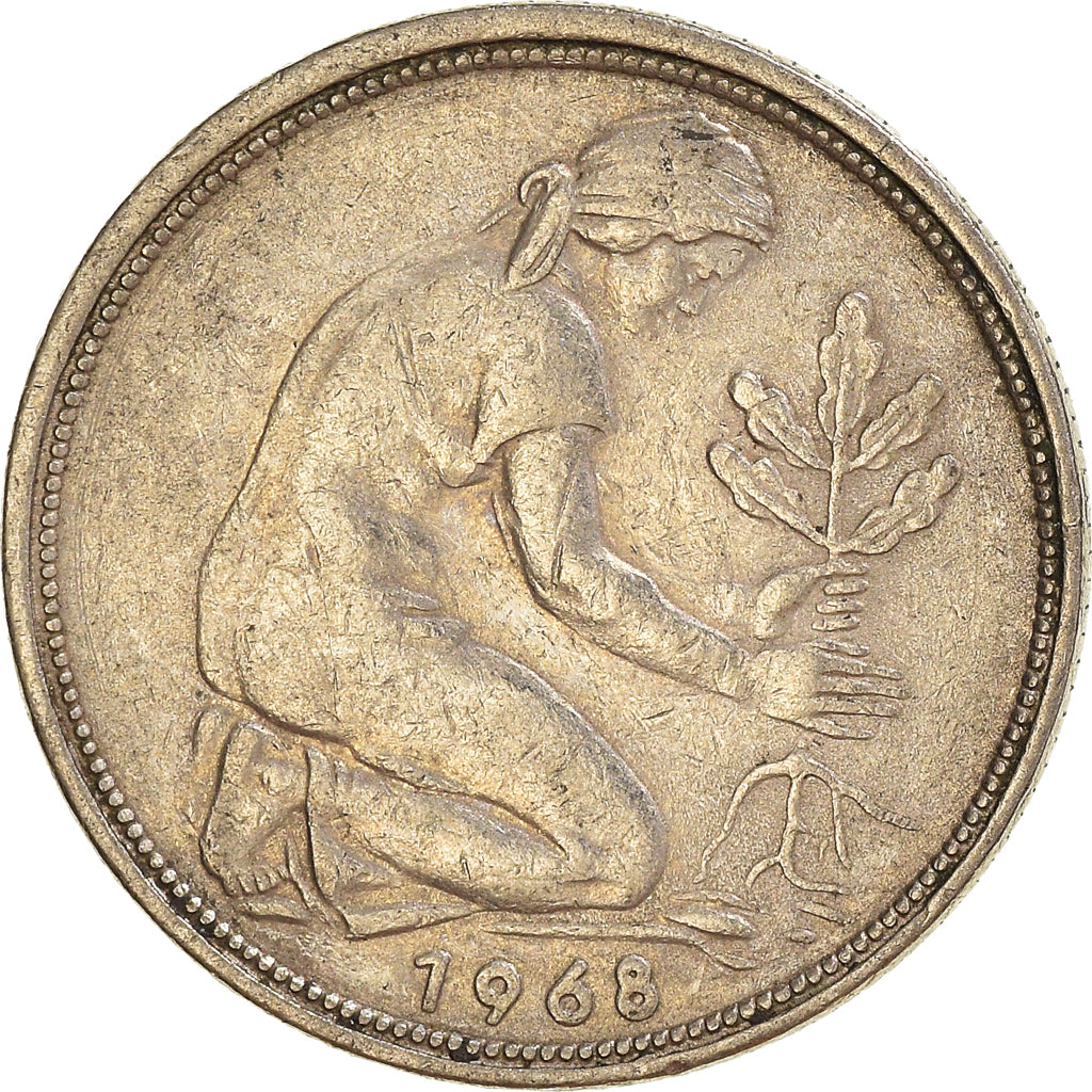 Münze, Bundesrepublik Deutschland, 50 Pfennig, 1968