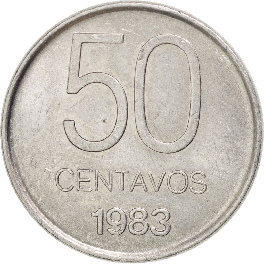 ARGENTINA, 50 Centavos, 1983, KM #90, AU(55-58), Aluminum, 1.68