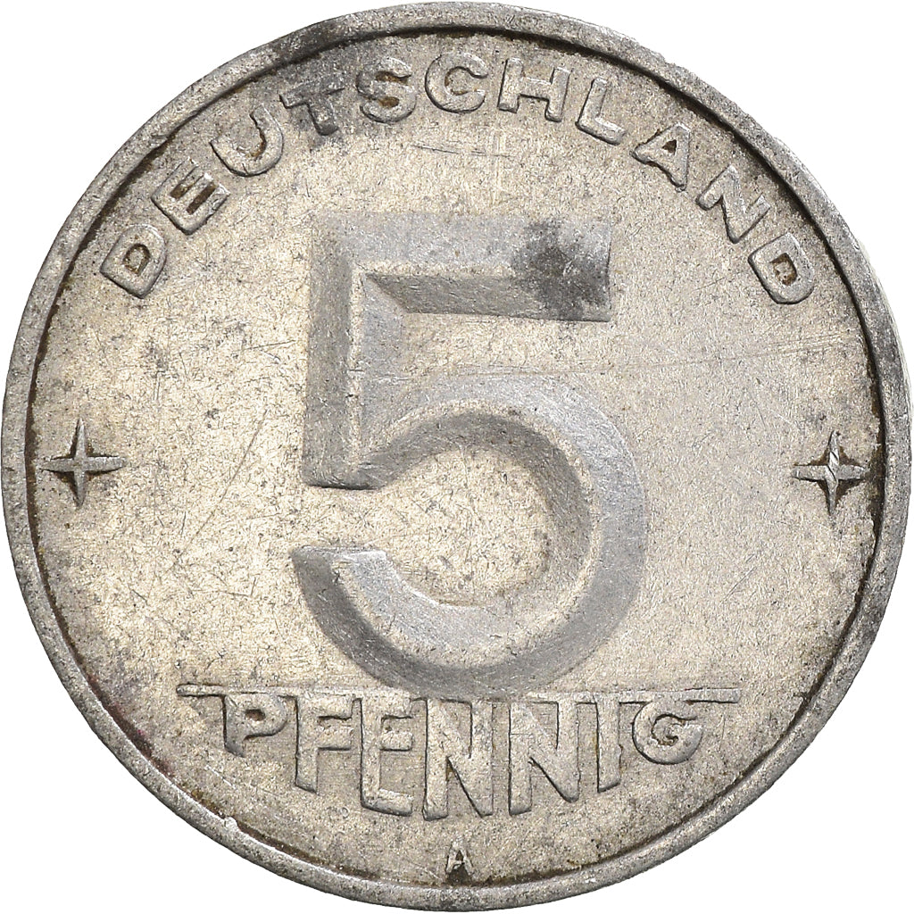 Moneta, REPUBBLICA DEMOCRATICA TEDESCA, 5 Pfennig, 1952