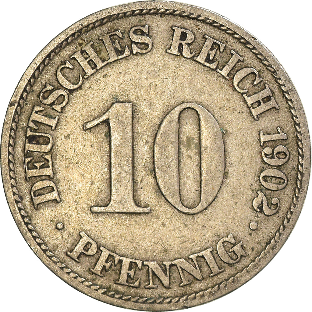 Moeda, ALEMANHA - IMPÉRIO, 10 Pfennig, 1902