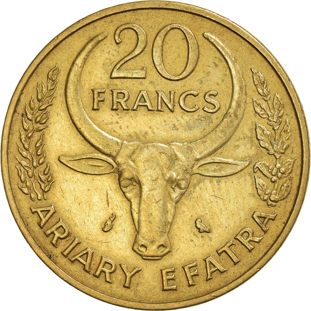 Münze, Madagascar, 20 Francs, 4 Ariary, 1970