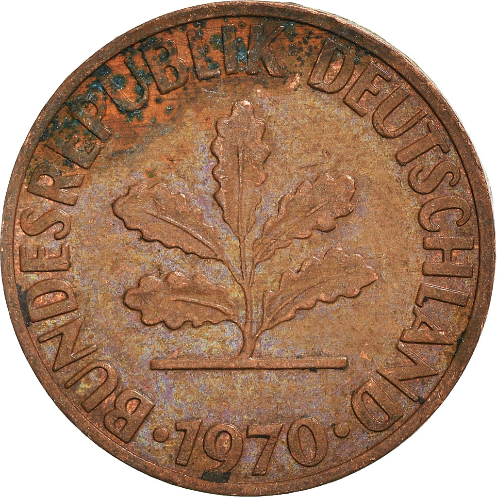 Moneta, GERMANIA - REPUBBLICA FEDERALE, 2 Pfennig, 1970