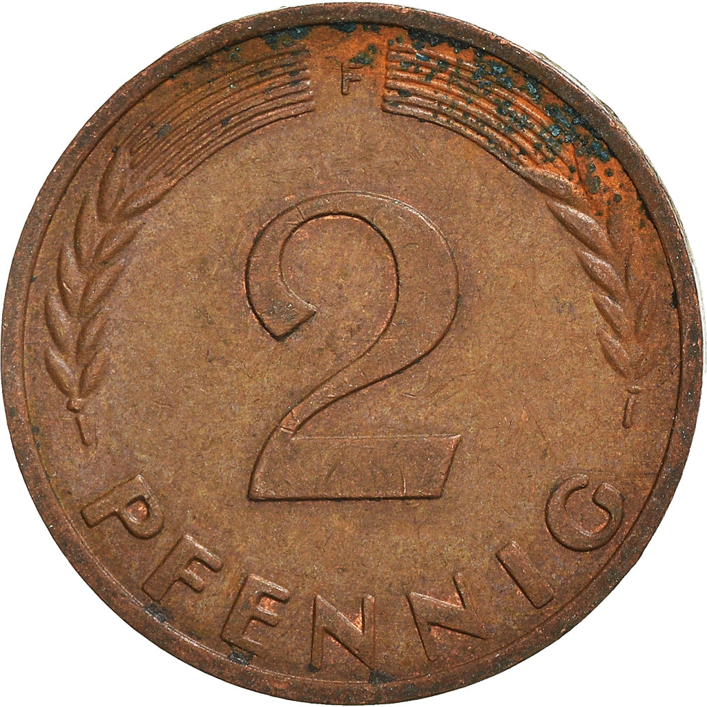 Moneta, GERMANIA - REPUBBLICA FEDERALE, 2 Pfennig, 1970