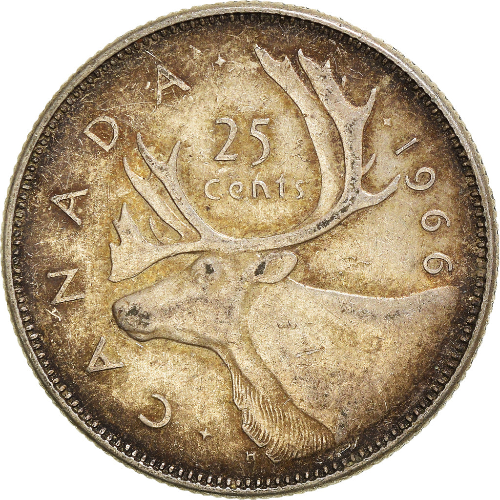 Moneta, Canada, 25 Cents, 1966