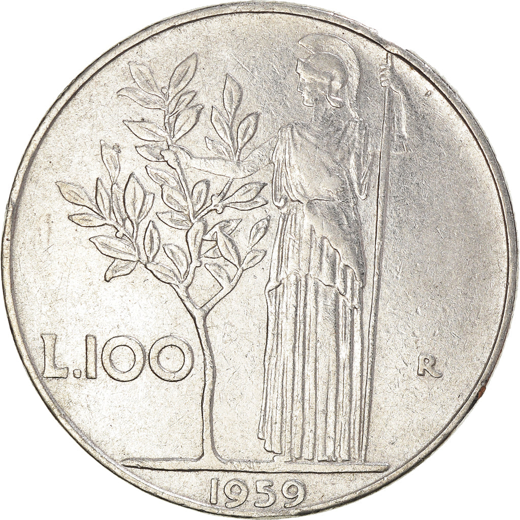 Münze, Italien, 100 Lire, 1959