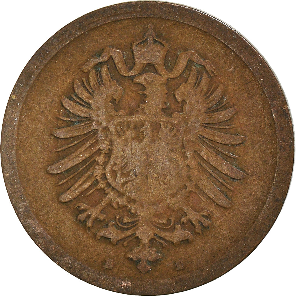 Moeda, ALEMANHA - IMPÉRIO, Pfennig, 1876