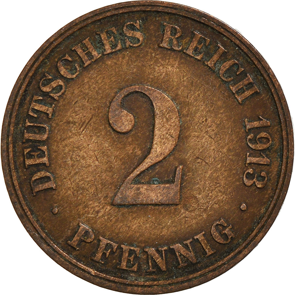Munten, DUITSLAND - KEIZERRIJK, 2 Pfennig, 1913