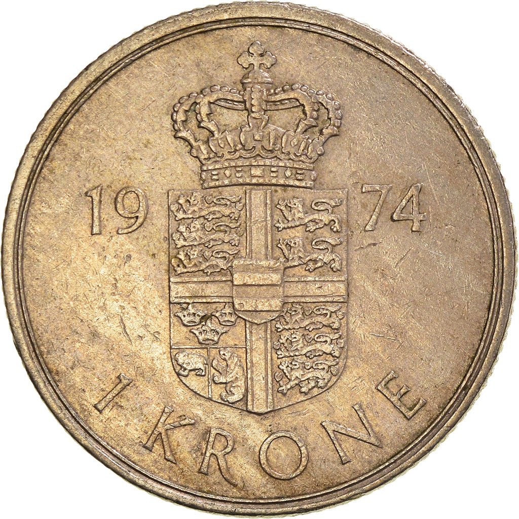 Munten, Denemarken, Krone, 1974