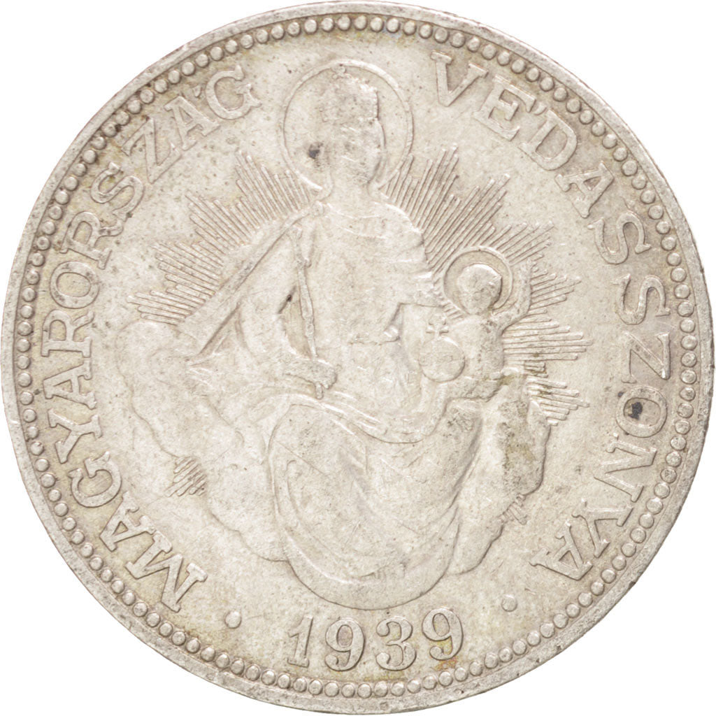 Coin, Hungary, 2 Pengö, 1939, EF(40-45), Silver, KM:511