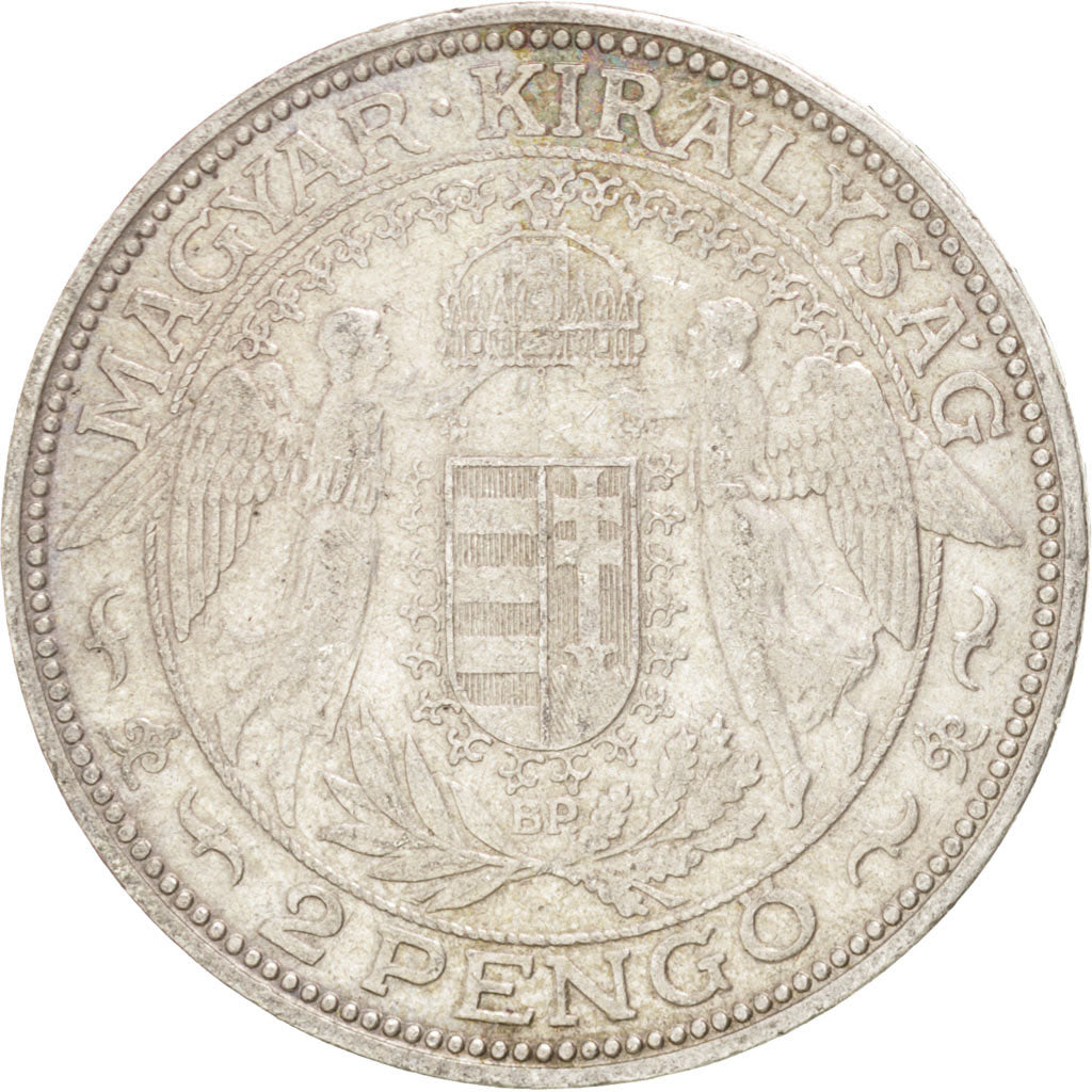 Coin, Hungary, 2 Pengö, 1939, EF(40-45), Silver, KM:511