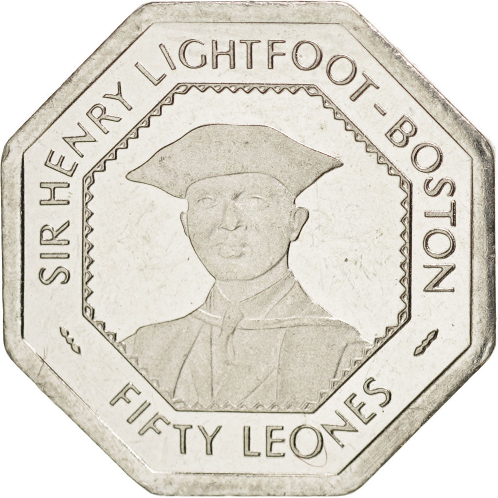 Sierra Leone, 50 Leones, 1996, SPL, Acciaio lega nichel, KM:45