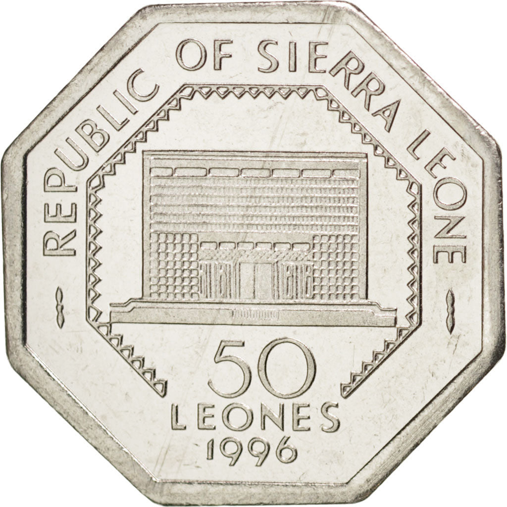Sierra Leone, 50 Leones, 1996, SPL, Acciaio lega nichel, KM:45