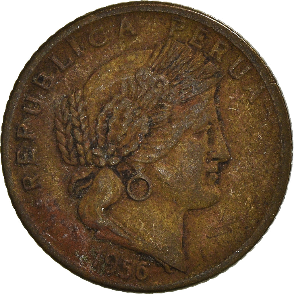 Moeda, Peru, 5 Centavos, 1956