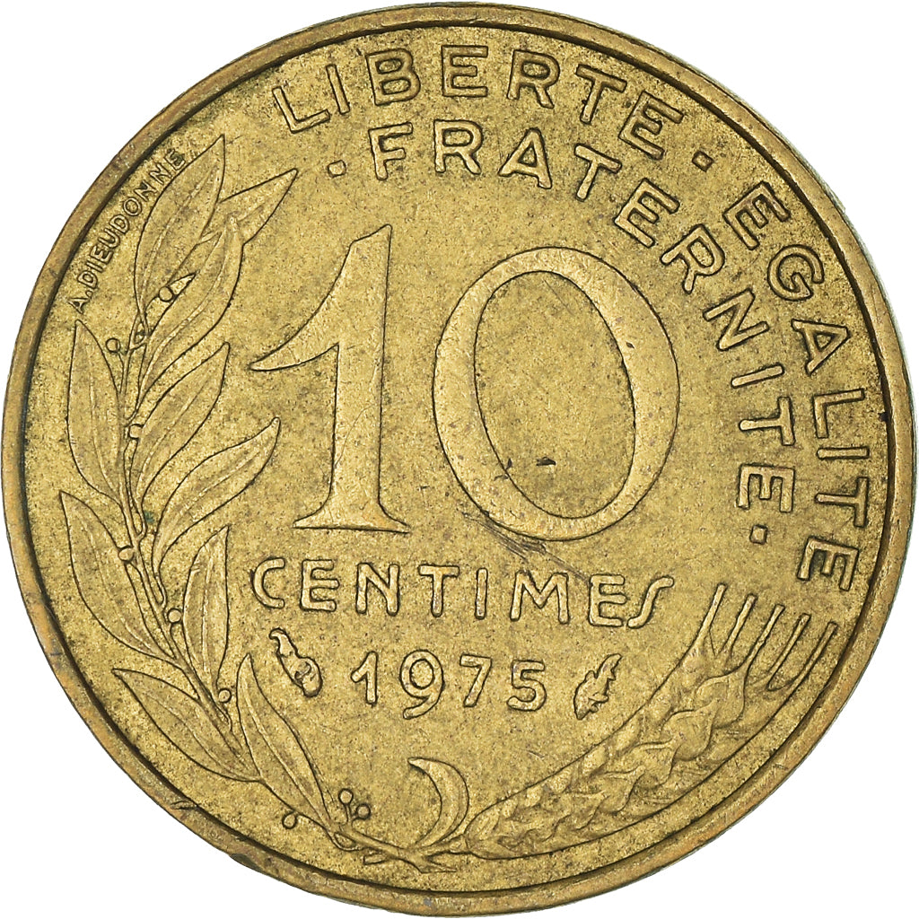 Munten, Frankrijk, 10 Centimes, 1975