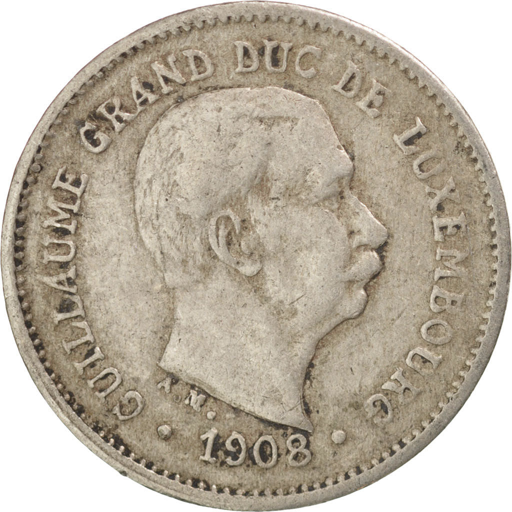 LUXEMBOURG, 5 Centimes, 1908, KM #26, EF(40-45), Copper-Nickel, 2.50