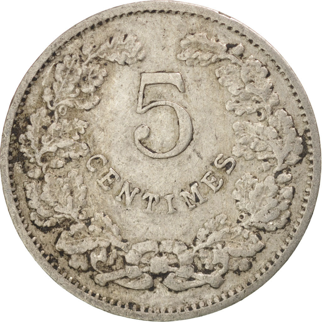 LUXEMBOURG, 5 Centimes, 1908, KM #26, EF(40-45), Copper-Nickel, 2.50