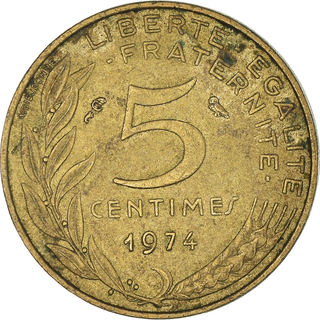 Munten, Frankrijk, 5 Centimes, 1974