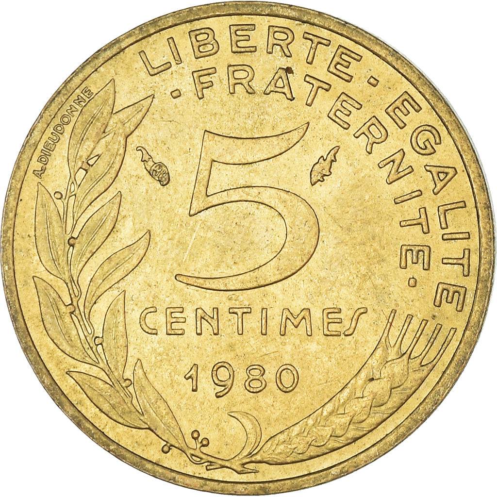 Moneta, Francia, 5 Centimes, 1980