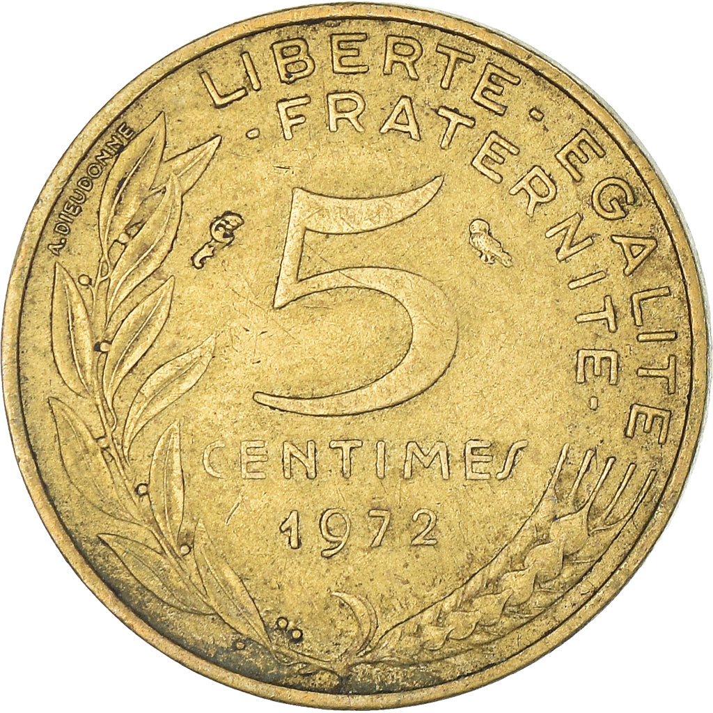 Munten, Frankrijk, 5 Centimes, 1972