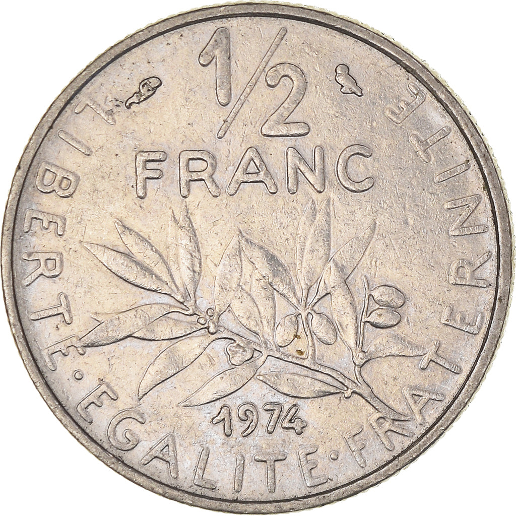 Moneta, Francia, 1/2 Franc, 1974