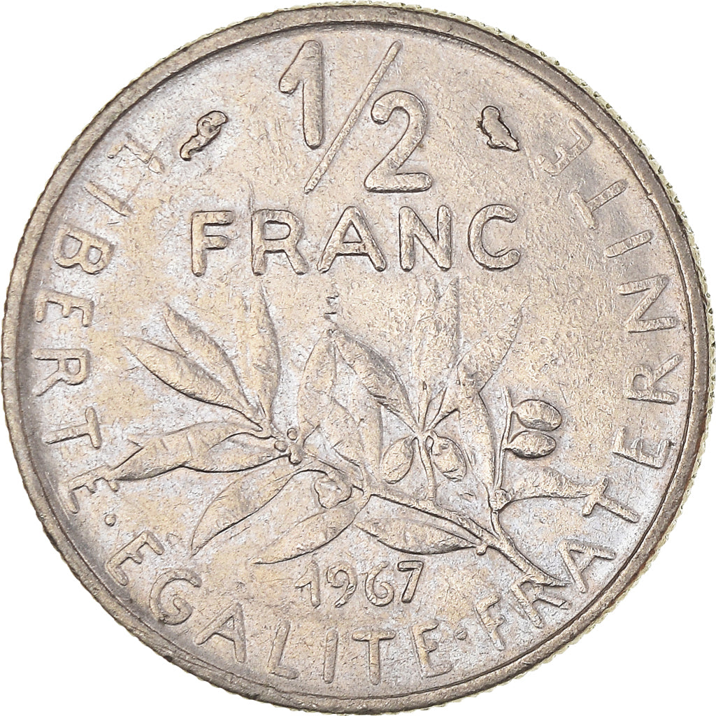 Munten, Frankrijk, 1/2 Franc, 1967