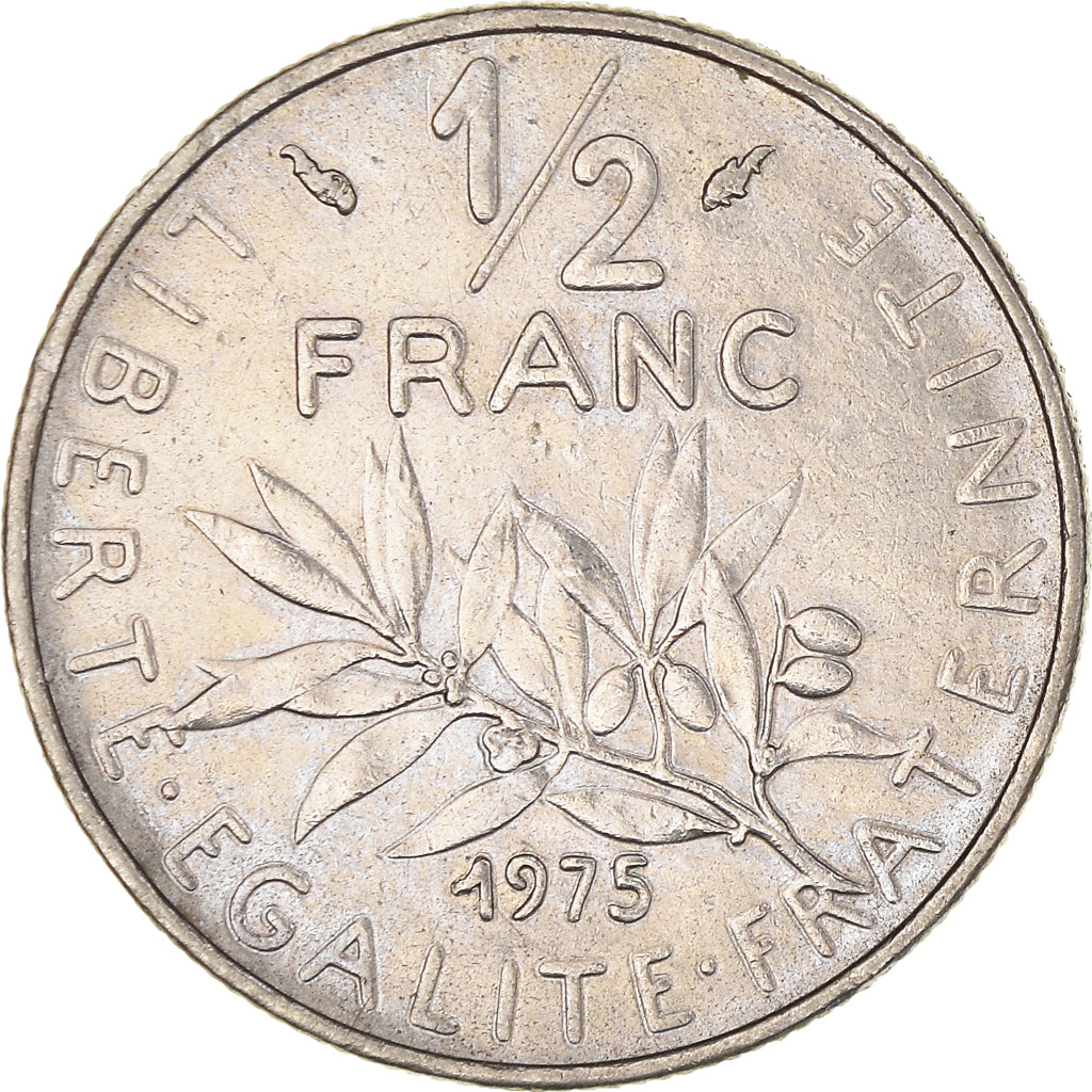 Coin, France, 1/2 Franc, 1975