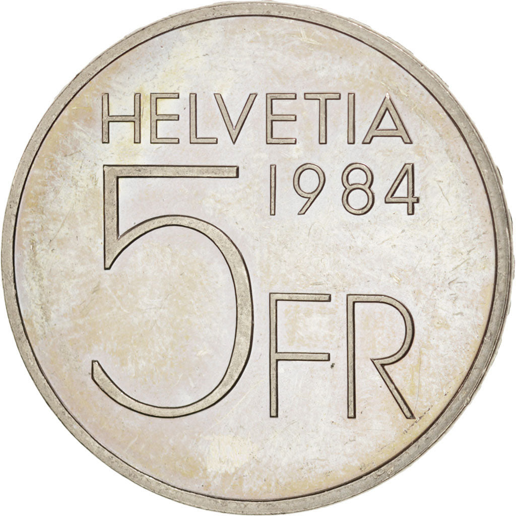 Coin, Switzerland, 5 Francs, 1984, AU(55-58), Copper-nickel, KM:63