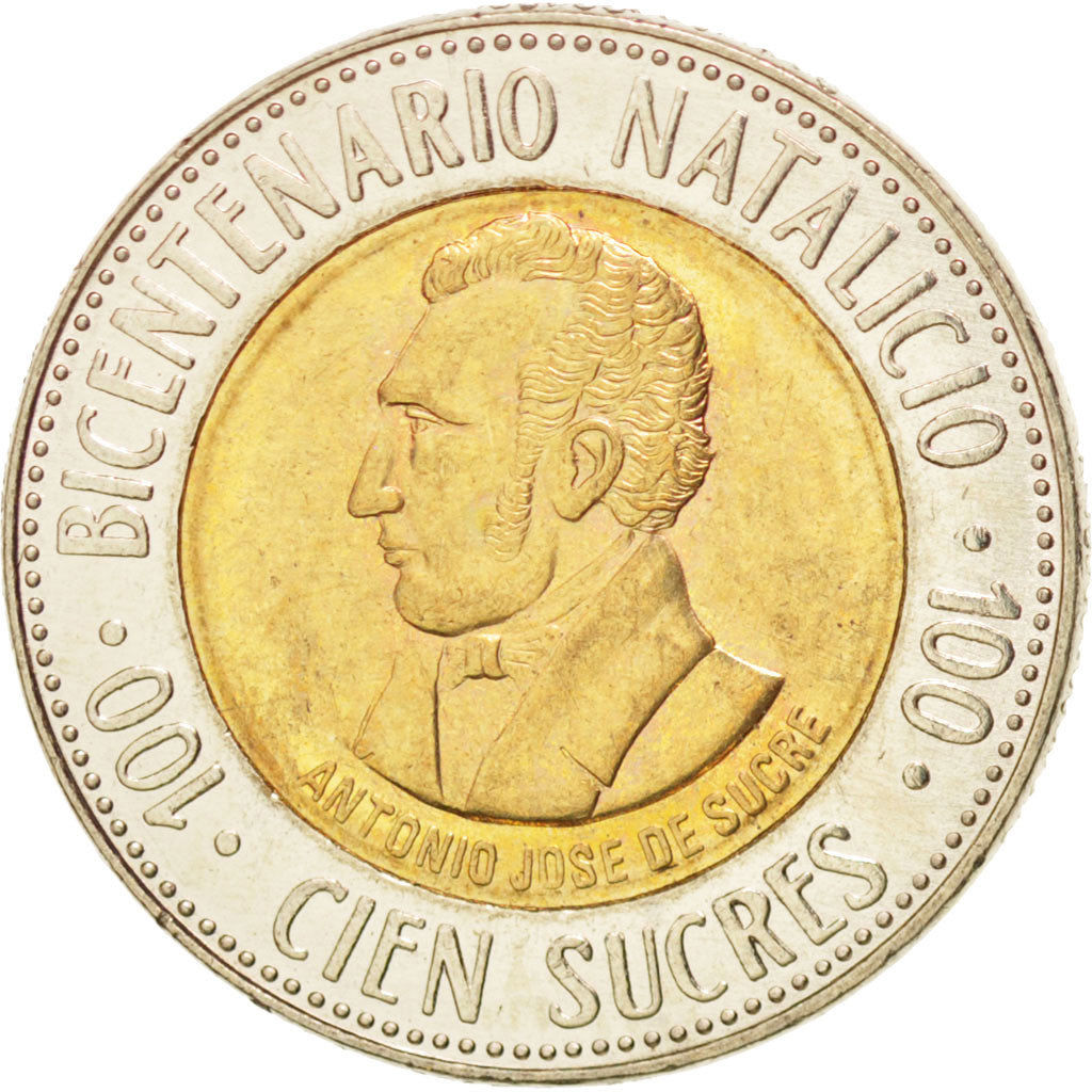 Coin, Ecuador, 100 Sucres, 1995, MS(63), Bi-Metallic, KM:96