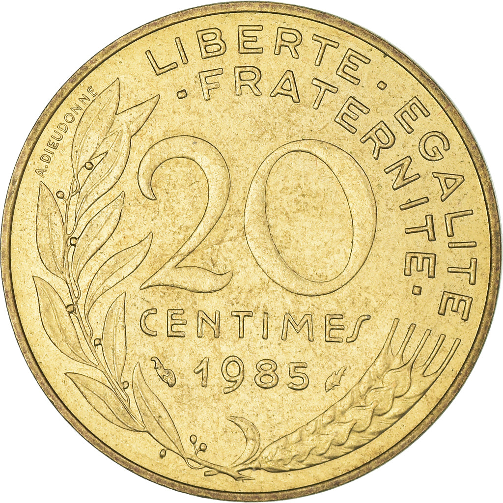 Moeda, França, 20 Centimes, 1985