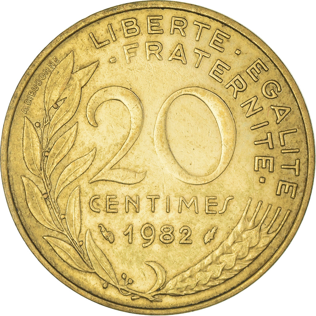 Moeda, França, 20 Centimes, 1982