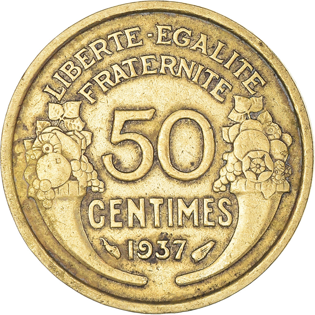 Moeda, França, 50 Centimes, 1937