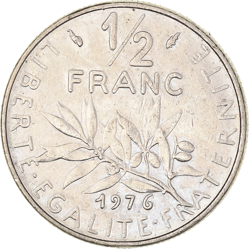 Münze, Frankreich, 1/2 Franc, 1976