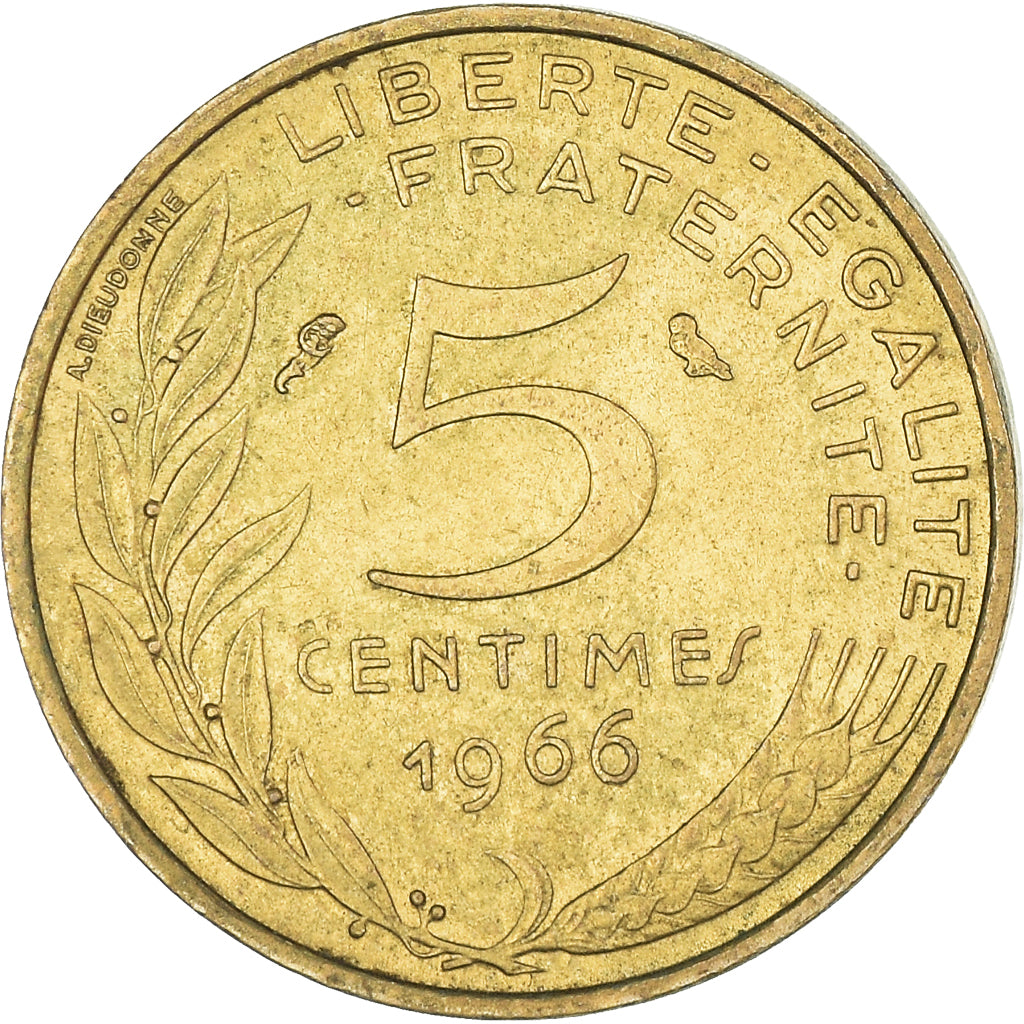 Moeda, França, 5 Centimes, 1966