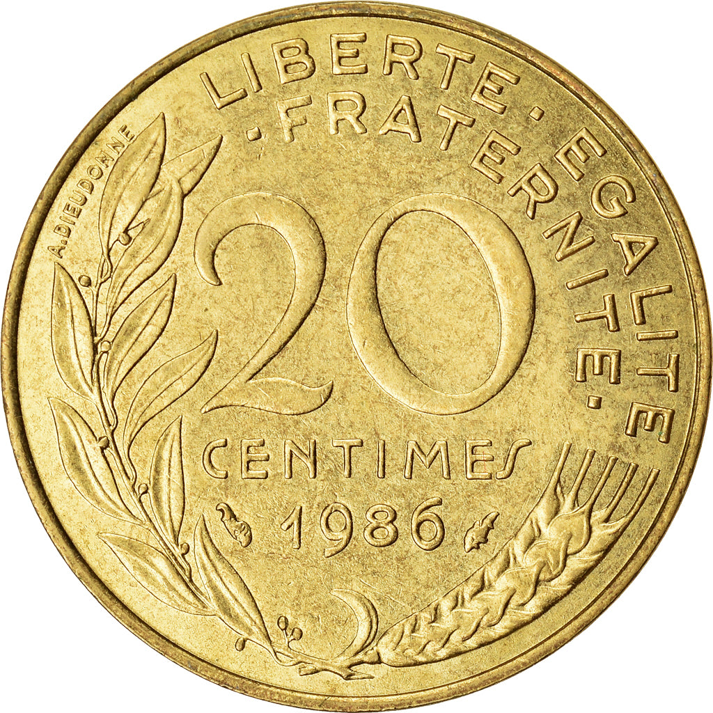 Coin, France, 20 Centimes, 1986