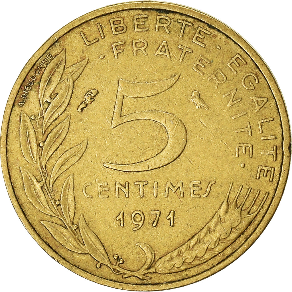 Munten, Frankrijk, 5 Centimes, 1971